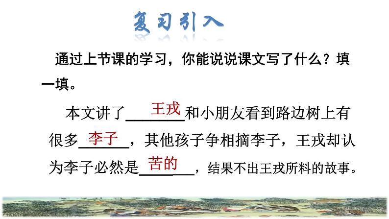 部编版四年级上册语文 第八单元 25.王戎不取道旁李品读释疑件课件PPT02