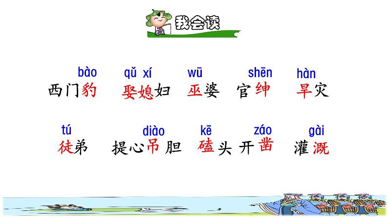 部编版四年级上册语文 第八单元 26.西门豹治邺初读感知课件第4页