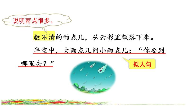 部编版一年级上册语文 第6单元 8.雨点儿品读释疑课件第5页