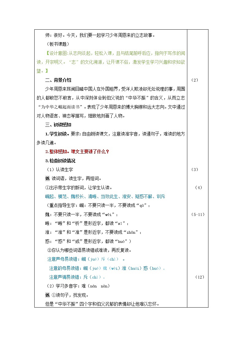 部编版四年级上册语文 第七单元 22.为中华之崛起而读书（教案）02