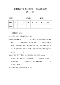 人教部编版六年级上册第一单元单元综合与测试单元测试练习题