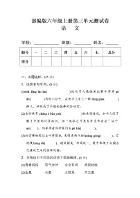 人教部编版六年级上册第三单元单元综合与测试单元测试复习练习题