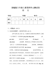 小学语文人教部编版六年级上册第四单元单元综合与测试单元测试复习练习题