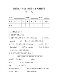 小学语文人教部编版六年级上册第五单元单元综合与测试单元测试课时作业