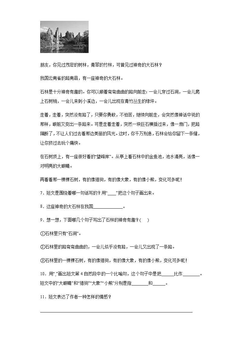 暑假预热——2022年山东省菏泽市小升初语文试题（十六）第3页
