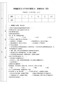 部编版语文小升初专题练习：基础知识（四）（Word版，含答案）