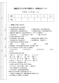 部编版语文小升初专题练习：基础知识（六）（Word版，含答案）