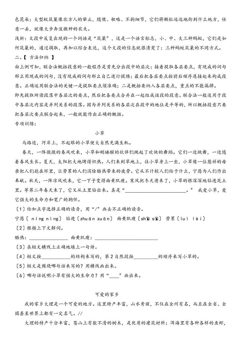 小升初阅读技巧——概括段意 人教（部编版）第3页