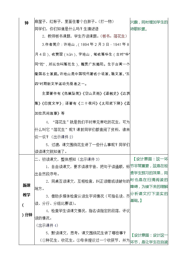 部编版五年级语文上册《2.落花生》 教案第2页