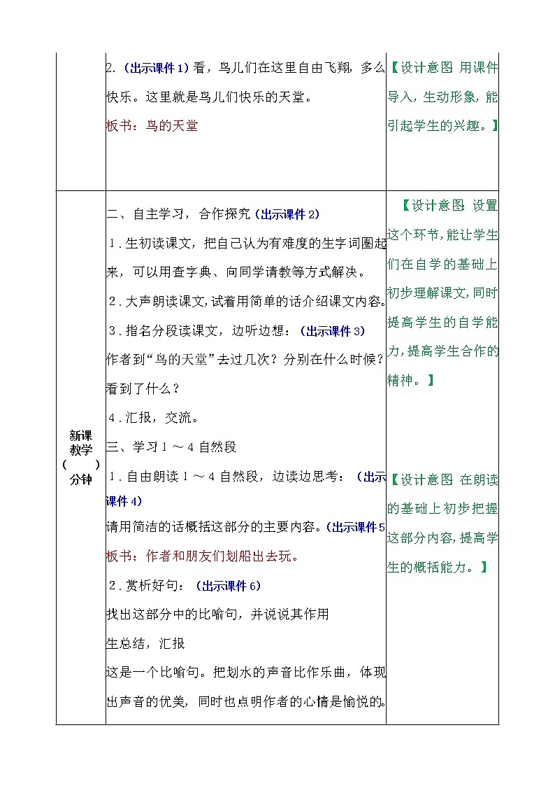 部编版五年级语文上册《23.鸟的天堂》 教案02