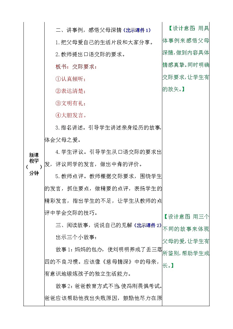 部编版五年级语文上册口语交际：父母之爱 教案02