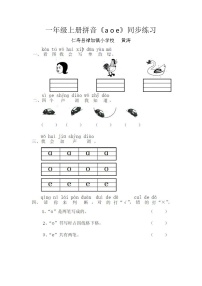 小学语文人教部编版一年级上册1 a o e随堂练习题