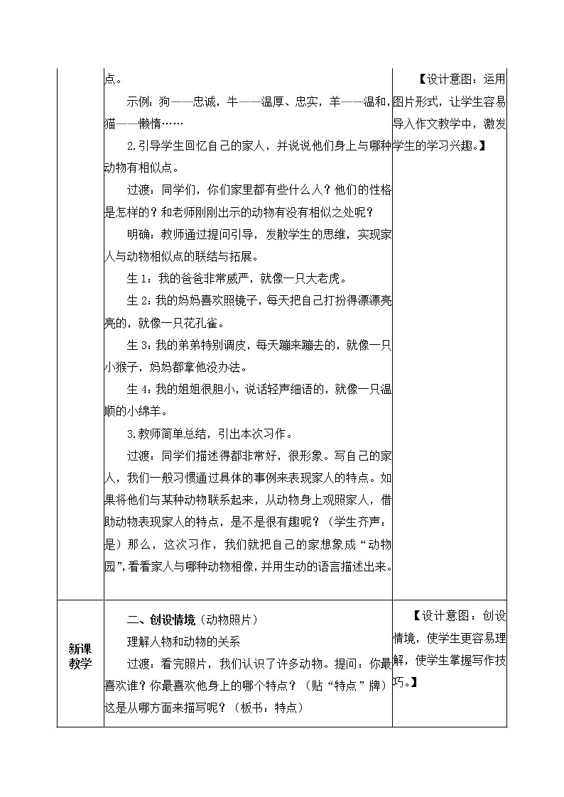 部编版四年级语文上册《习作：小小“动物园”》公开课教学设计及教学反思02