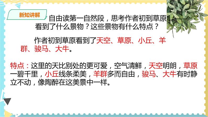 人教部编版六年级语文上册1《草原》第二课时 课件第6页