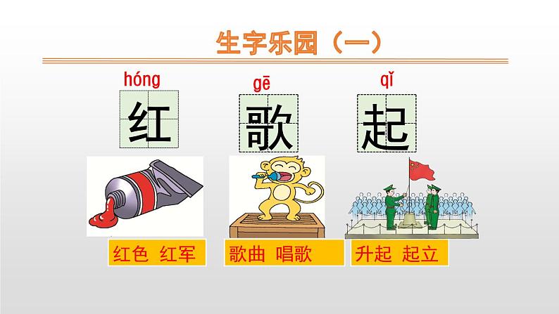 部编版一年级语文上册《升国旗》PPT课件 (7)第6页