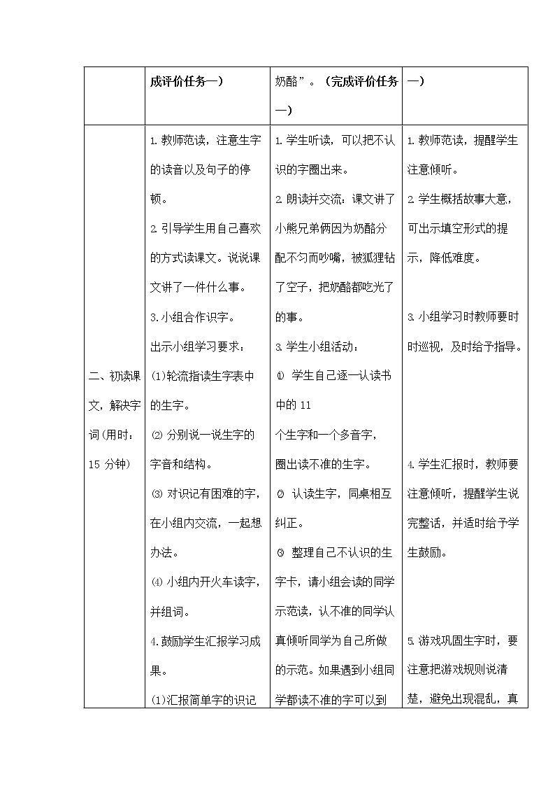 部编人教版二年级语文上册《狐狸分奶酪》精品教案教学设计小学优秀公开课2第3页