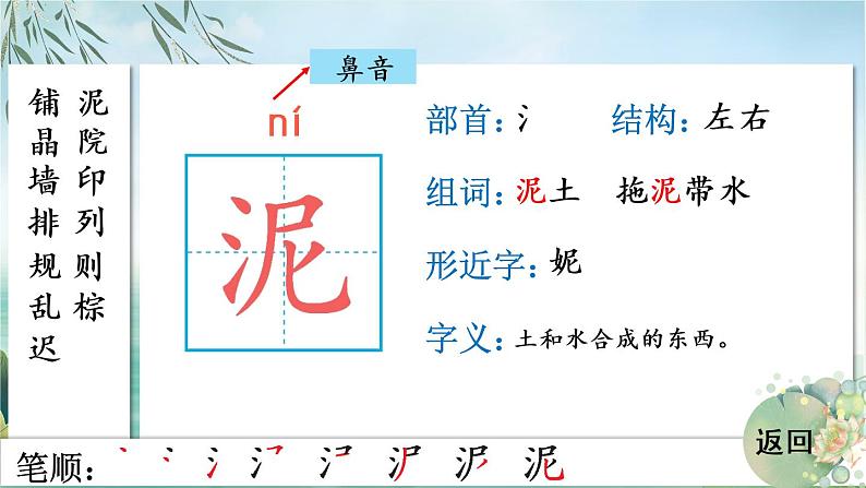 5 铺满金色巴掌的水泥道 人教版语文三上生字教学课件（含自动播放配音）04