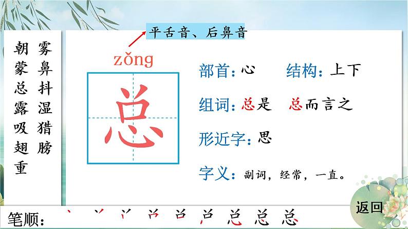 23 父亲、树林和鸟 人教版语文三上生字教学课件（含自动播放配音）07
