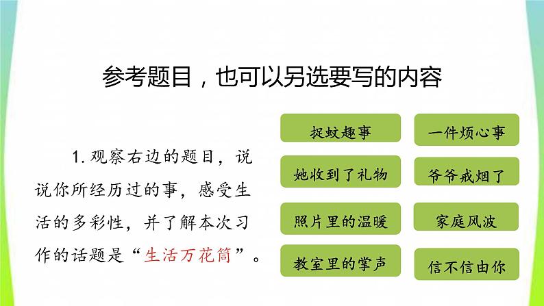 2021-2022学年部编版小学四年级语文上册习作五生活万花筒课件PPT第4页