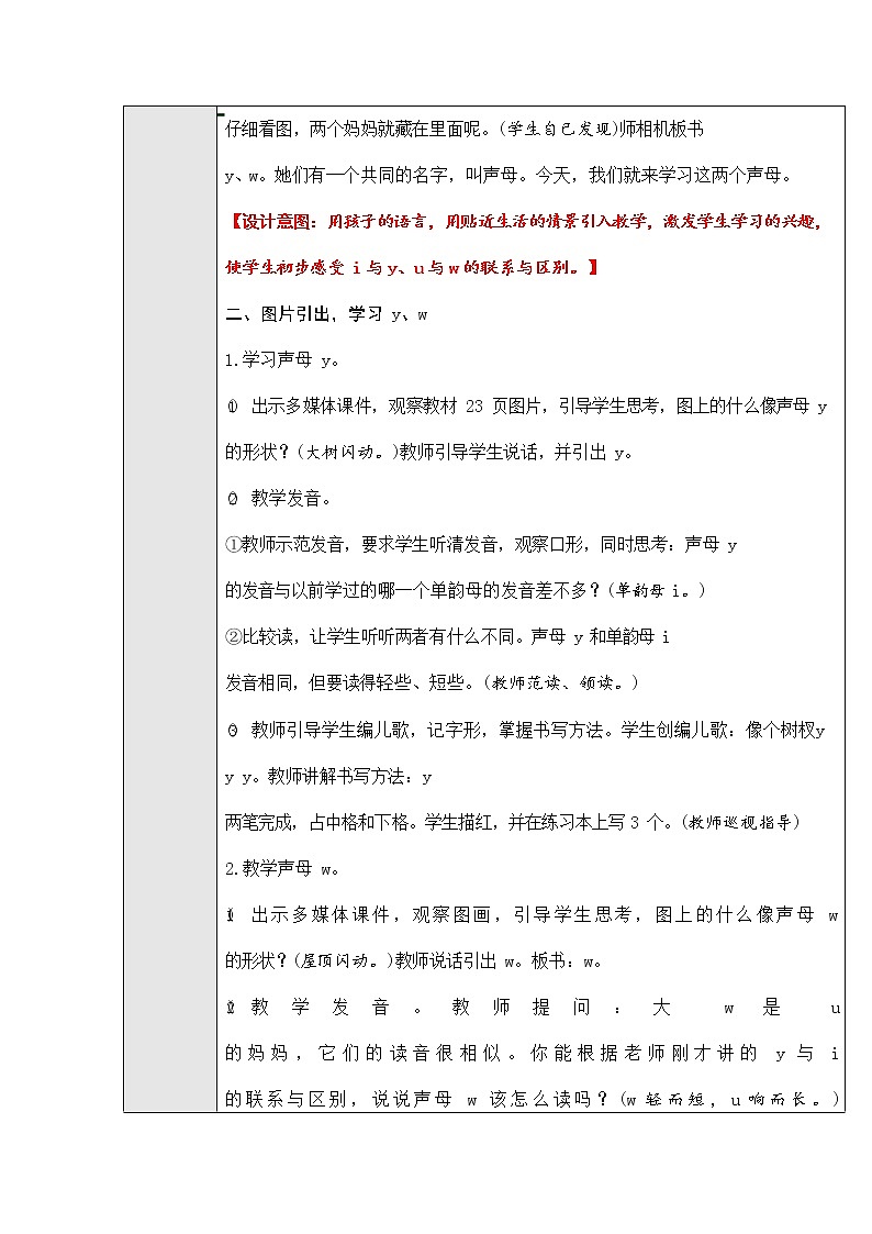 人教部编版一年级语文上册汉语拼音2《iuüyw》教案教学设计优秀公开课 (2)02