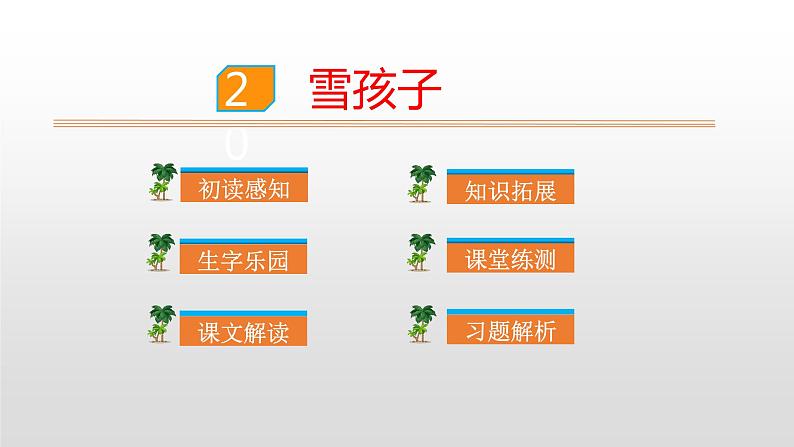 2021-2022学年部编版二年级上册语文20.雪孩子课件PPT第1页