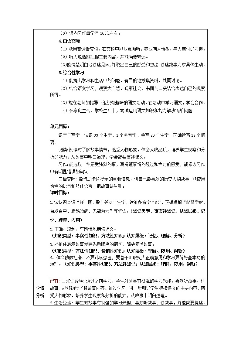 部编版四上语文27《故事二则》教学评助课时备课设计教案第3页