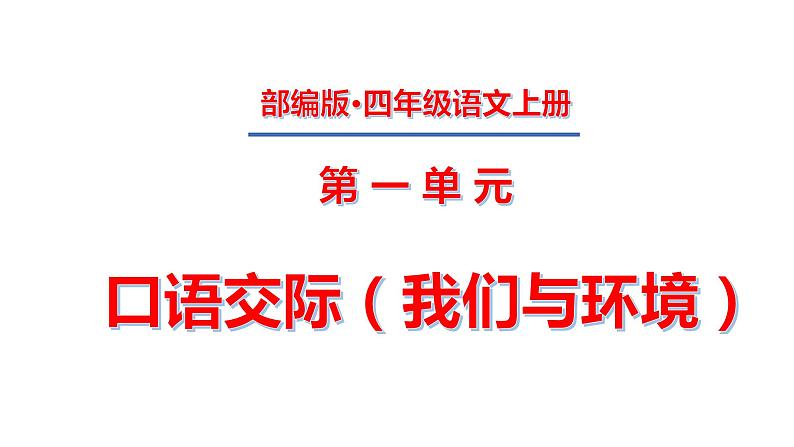 四年级上册第一单元 口语交际·我们与环境课件PPT01