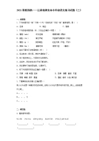 2021暑假预热——江苏省淮安市小升初语文练习试题（二）