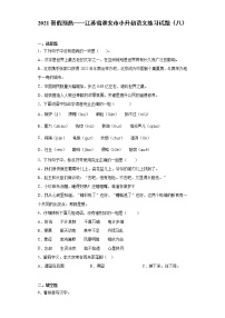 2021暑假预热——江苏省淮安市小升初语文练习试题（八）