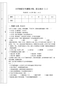 小升初语文专题练习卷：语言表达（三）（Word版，含答案）