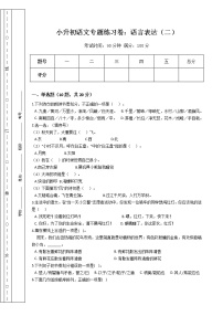 小升初语文专题练习卷：语言表达（二）（Word版，含答案）