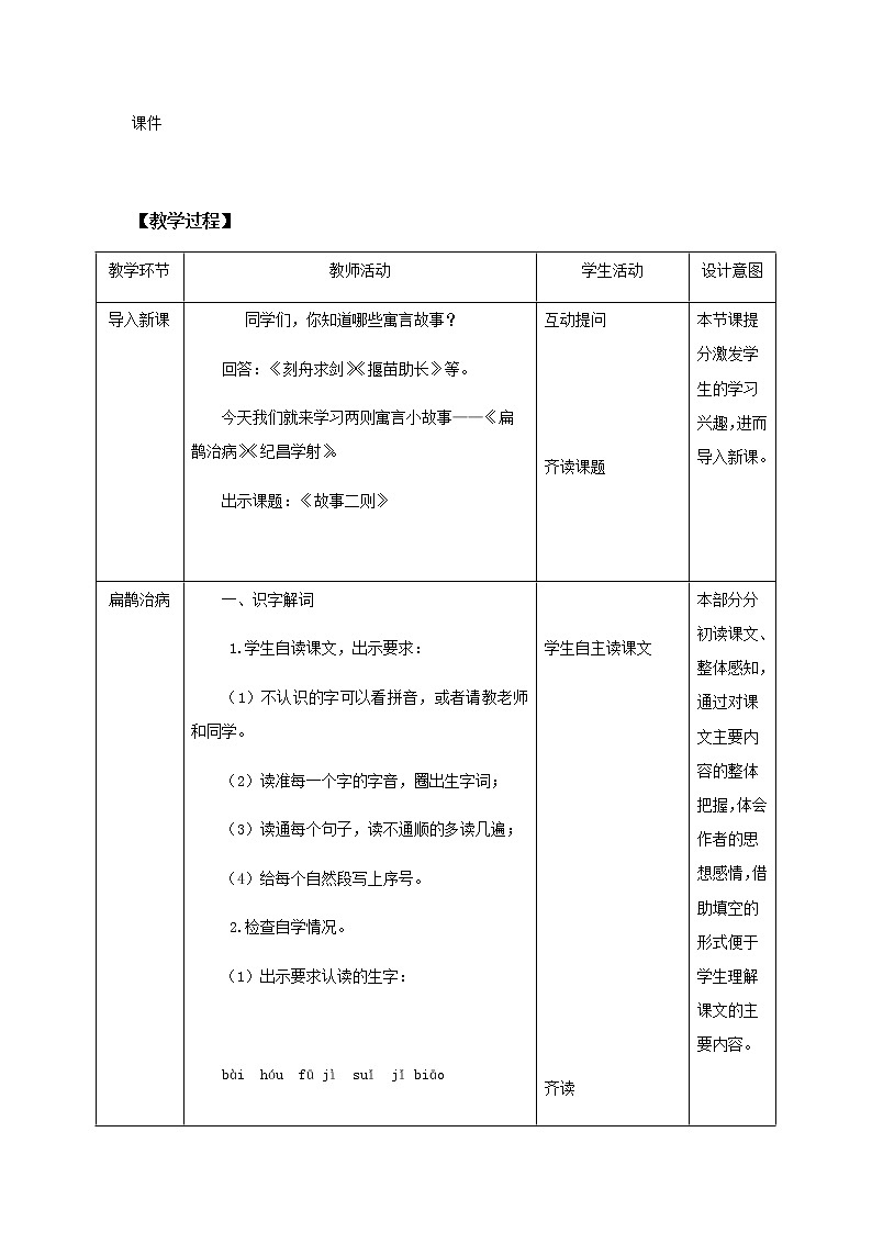 27《故事二则》教学设计 教案第2页