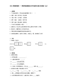 2021暑假预热——陕西省渭南市小升初语文练习试题（五）