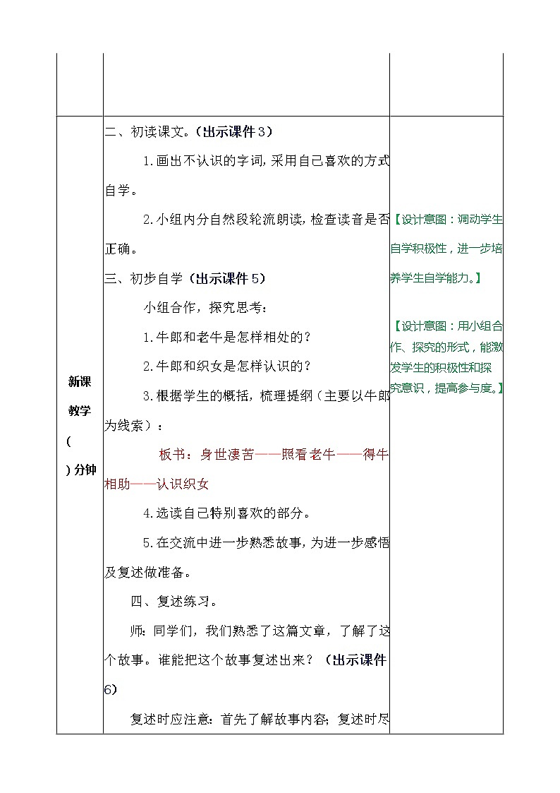 人教部编版五年级上册语文《牛郎织女（一）》 教案02