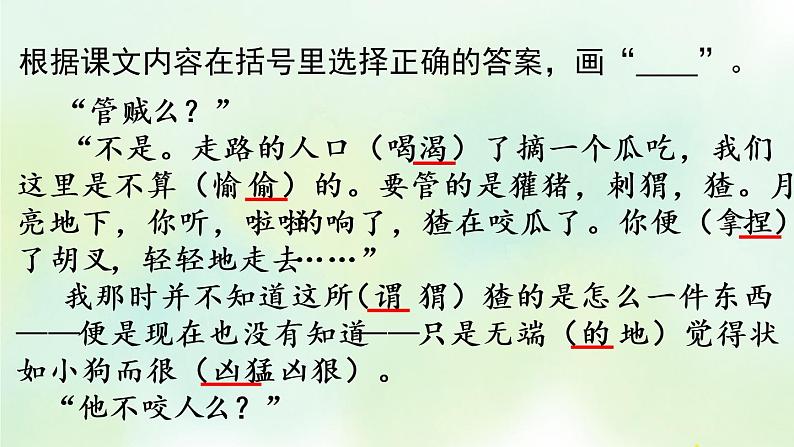 部编版六年级上册语文复习 专项7：阅读指导复习课件第7页