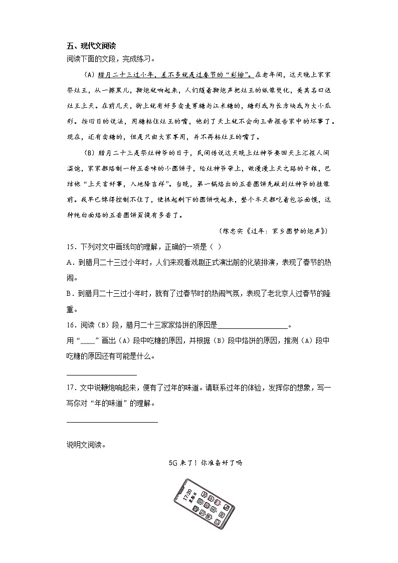 2021暑假预热——（四川省适用）小升初语文练习试题（十）第3页