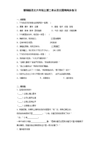 小学语文人教部编版六年级上册语文园地课时作业