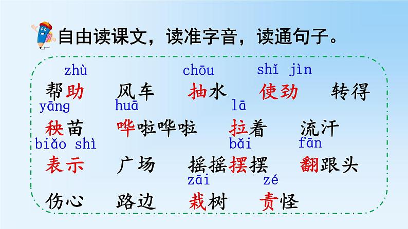 2021-2022人教部编版二年级语文上册 第七单元 风娃娃PPT - 第一课时第3页