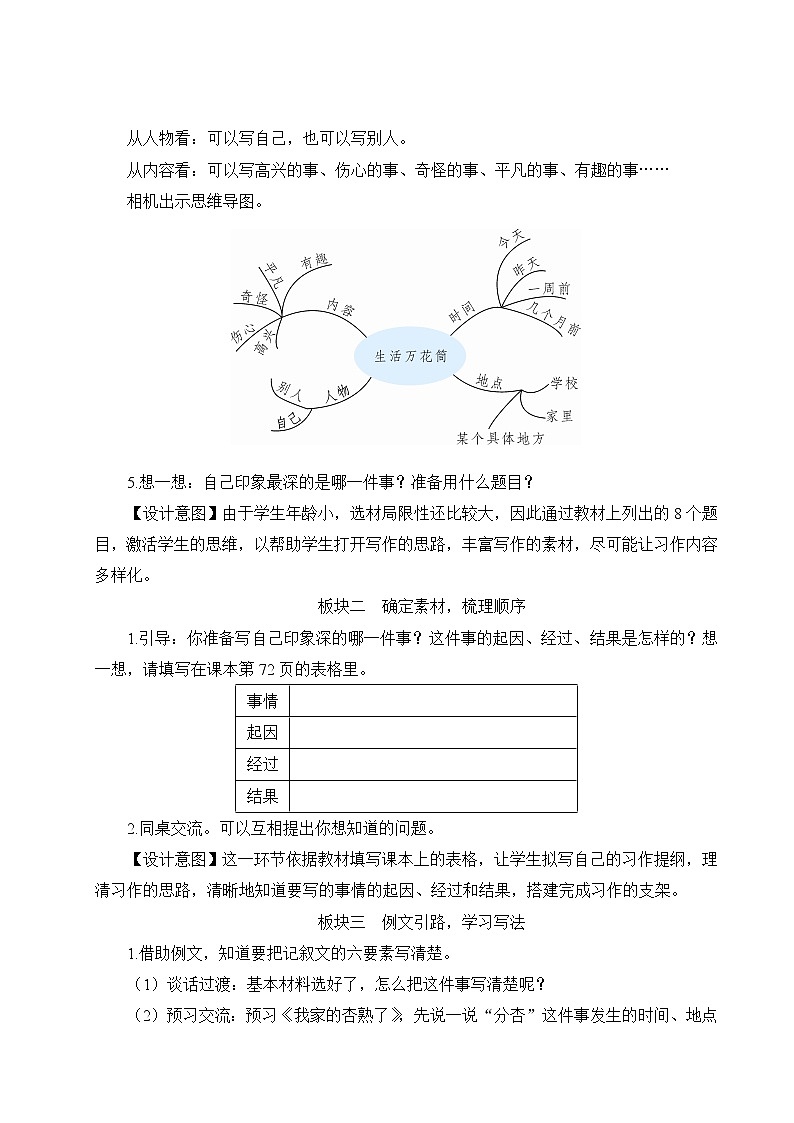 部编版四年级语文上册 第五单元 习作例文与习作 教案02