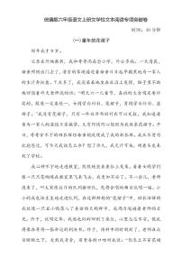 部编版六上语文期末复习之6文学性文本阅读专项突破卷