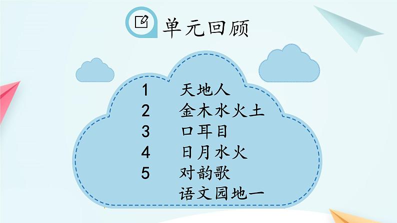 一年级上册语文 识字（一）复习  课件 部编版 (五四制)第2页