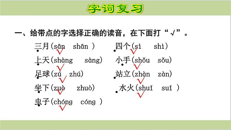 部编版一上期末复习课件(按单元复习)第4页