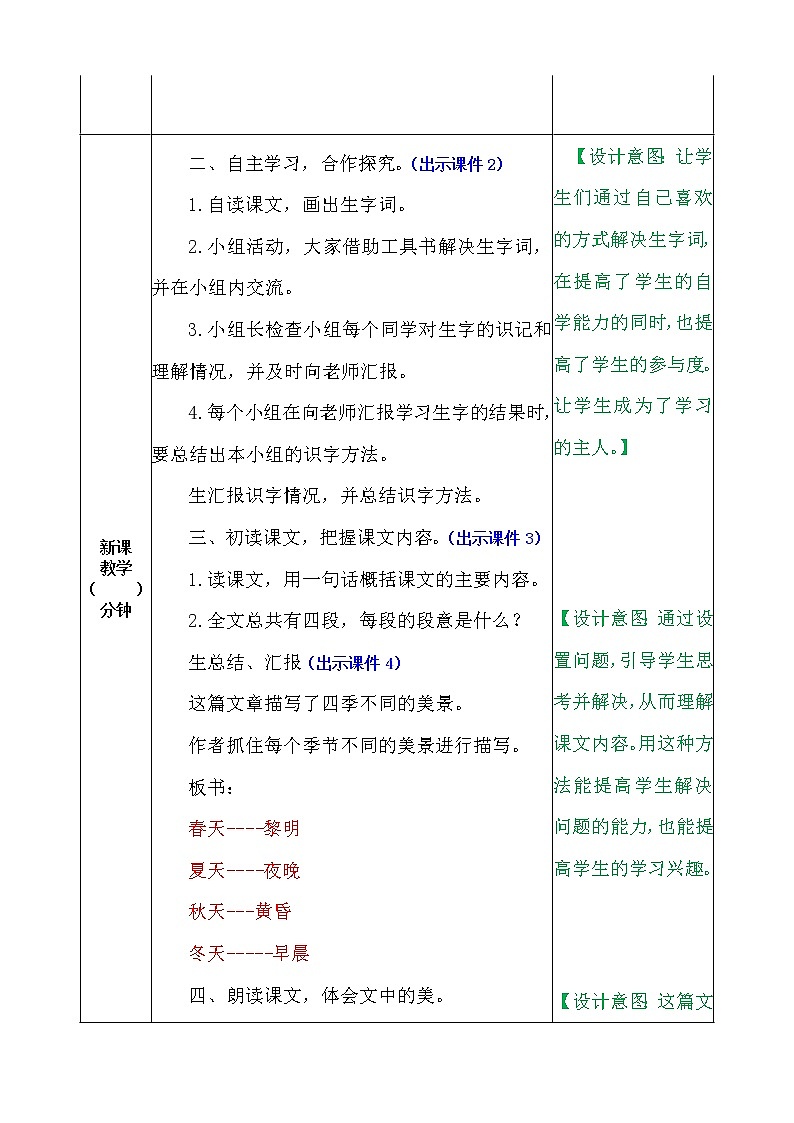 部编语文五上四季之美 教案02