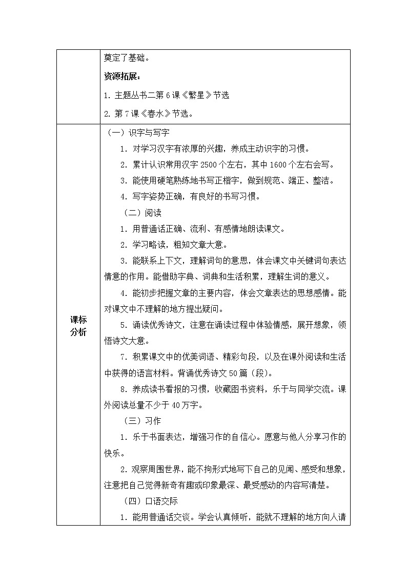 部编版语文四下《9.短诗三首, 繁星》教案第3页