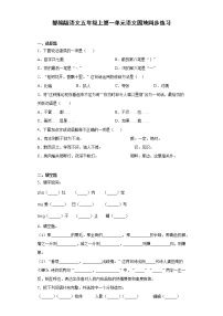 小学语文人教部编版五年级上册语文园地当堂检测题