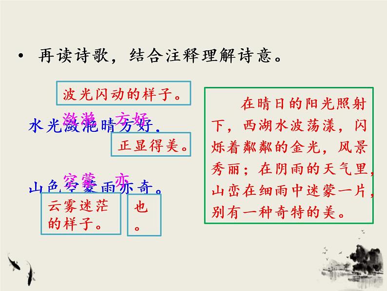 2021-2022人教部编版三年级语文上册 第六单元 《饮湖上初晴后雨》课件第8页