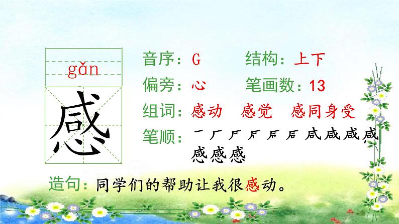 部编三年级上册语文 （生字课件）21、大自然的声音  15张幻灯片第6页