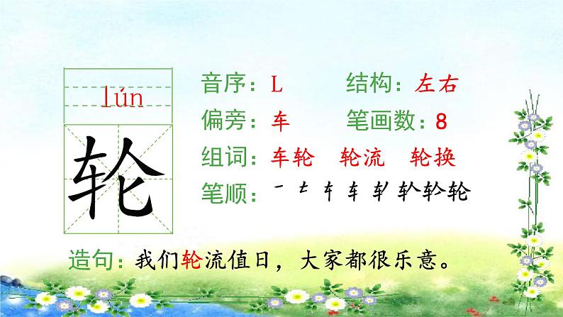 部编三年级上册语文 （生字课件）25、掌声  15张幻灯片第7页