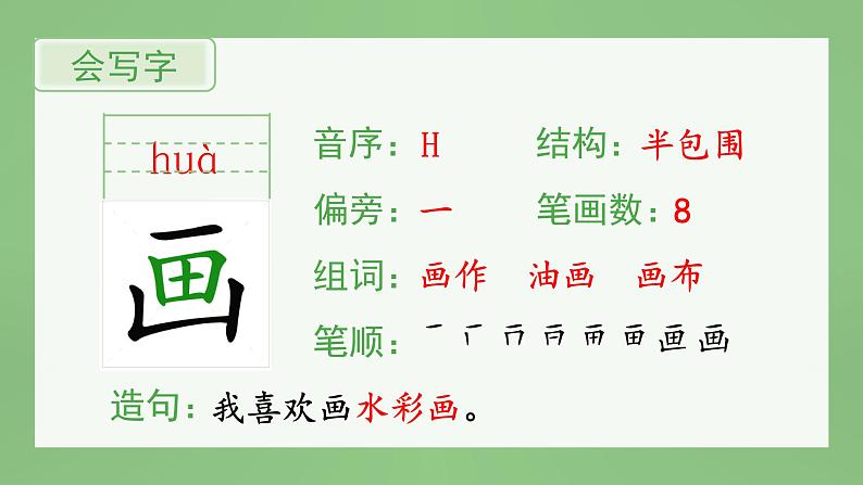 统编版语文二年级上册（生字课件）5《玲玲的画》第2页