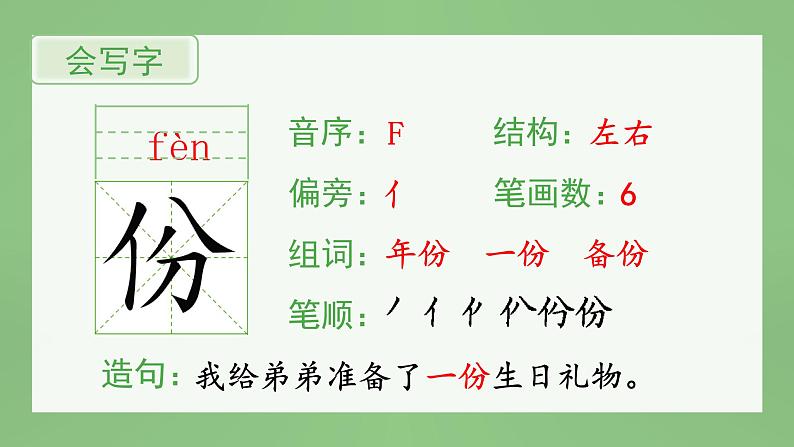 统编版语文二年级上册（生字课件）11《葡萄沟》第2页